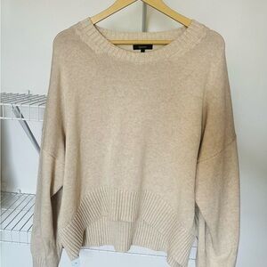 Quince Women’s Oversized Cotton Sweater – Size Large – Beige / Tan